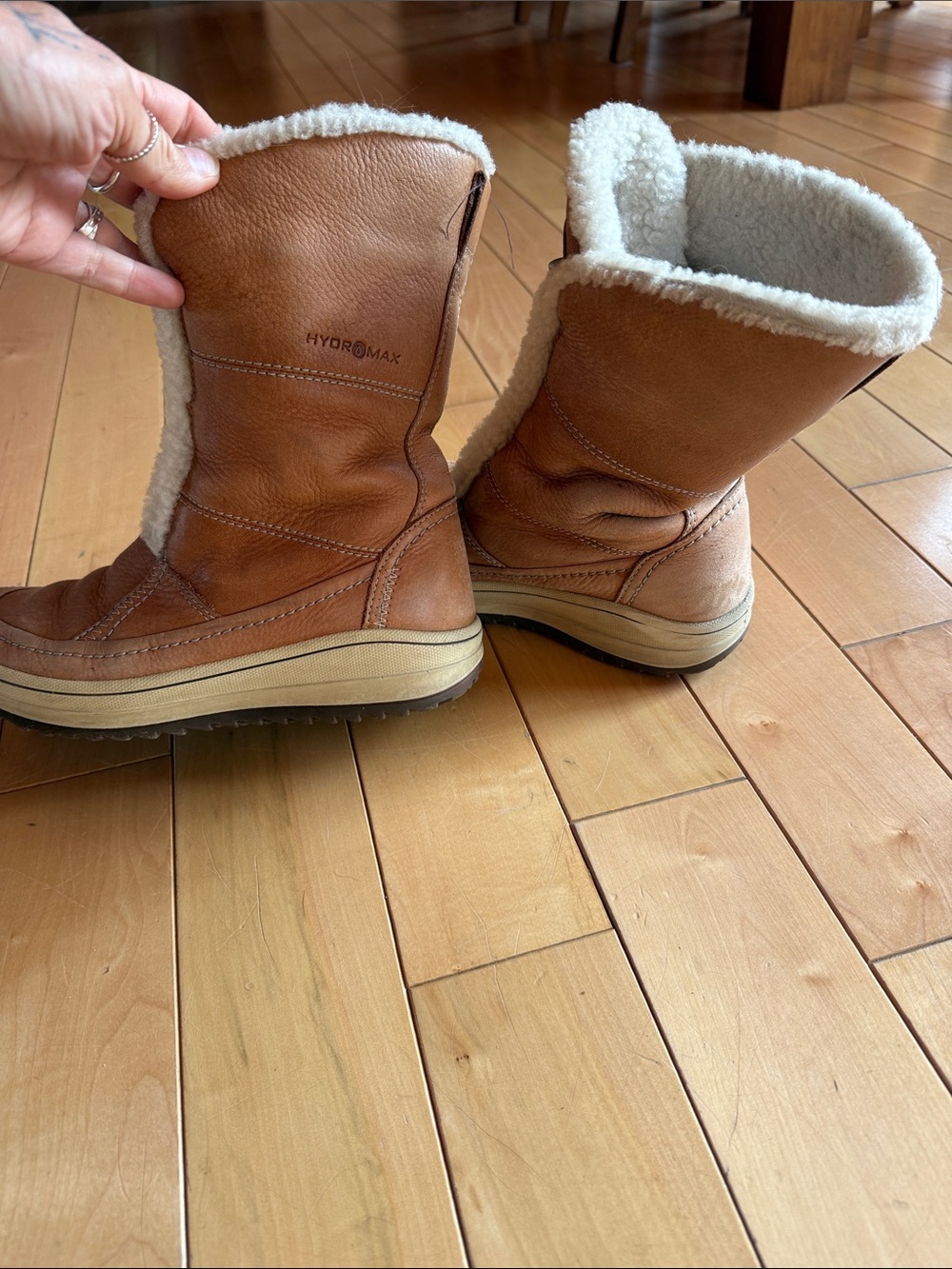 ECCO Women's Brown Shearling-Lined Winter Boots - Picture 3 of 5